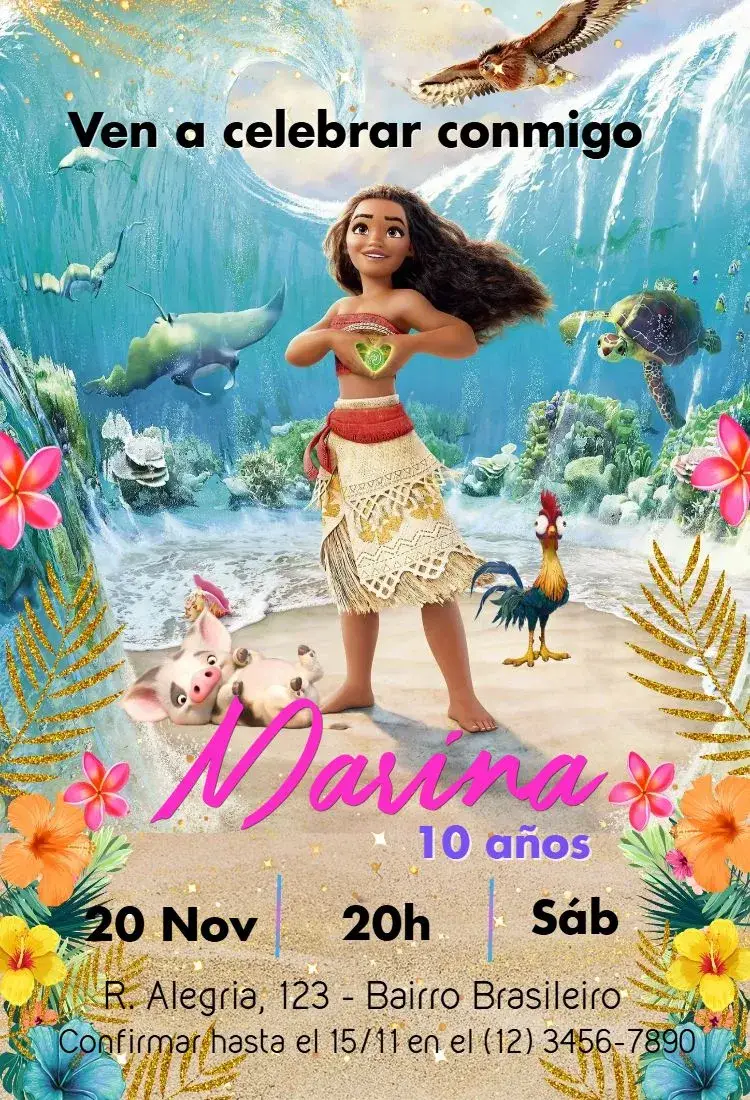 Invitación Moana