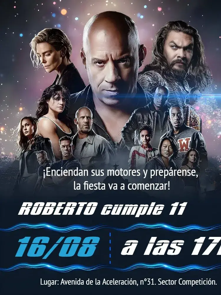 Invitación Rápidos Y Furiosos 10