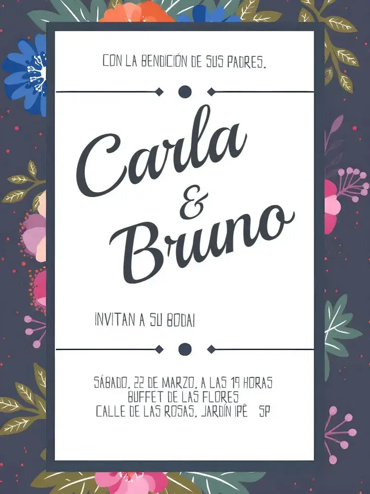 Invitación Boda Floral Minimalista