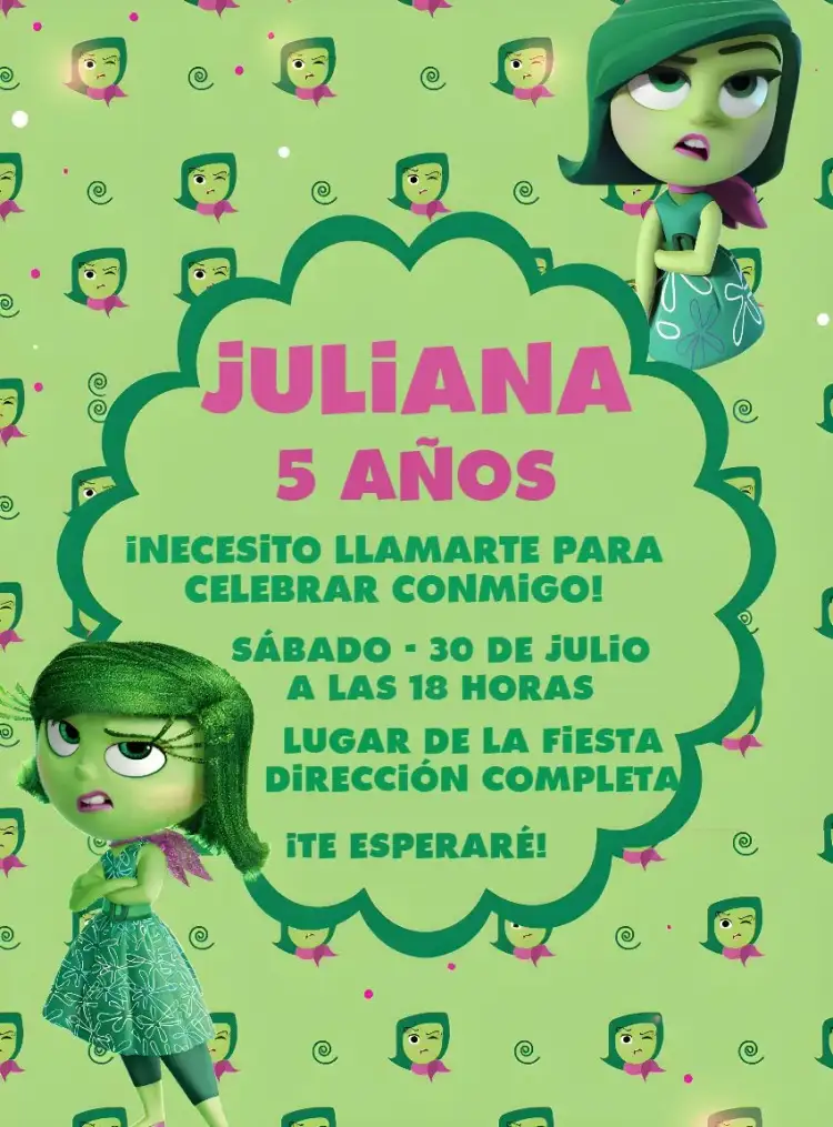 Invitación Divertidamente 2 Nojinho Emoción – tema Más buscados divertido, colorido, jovial, lúdico, emocional