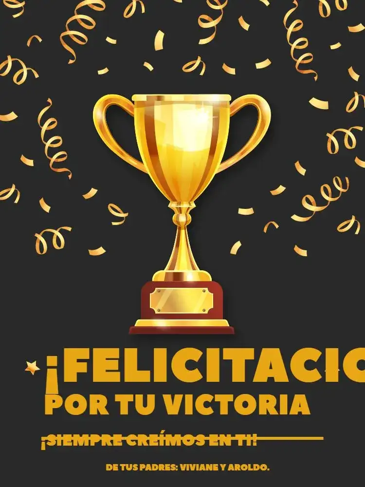 Tarjeta De Celebración Victoria Trofeo Oscuro