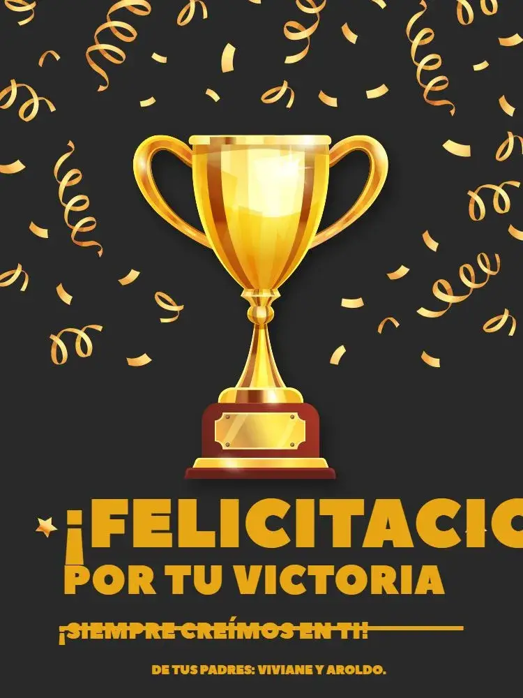 Invitación Tarjeta De Celebración Victoria Trofeo Oscuro