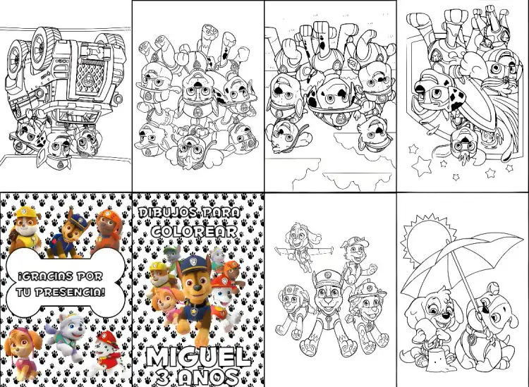 Mini Libro Para Colorear Patrulla Canina Imprimir