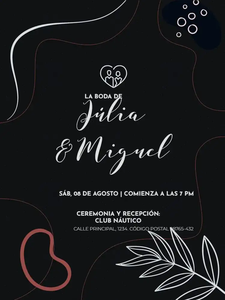 Boda Simple Y Creativa Oscuro Blanco