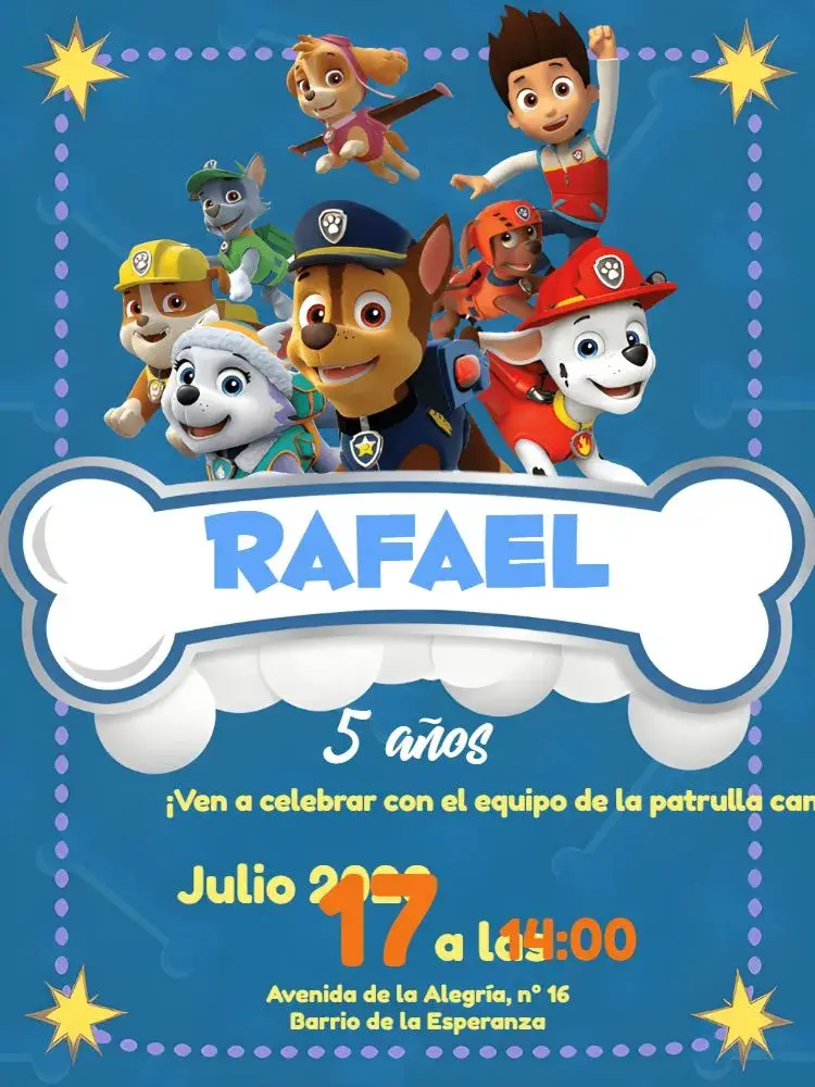 Invitación Patrulla Canina Perro