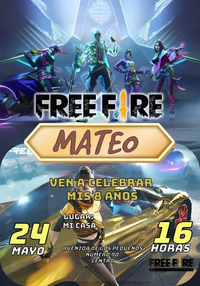Free Fire Infantil Colorido