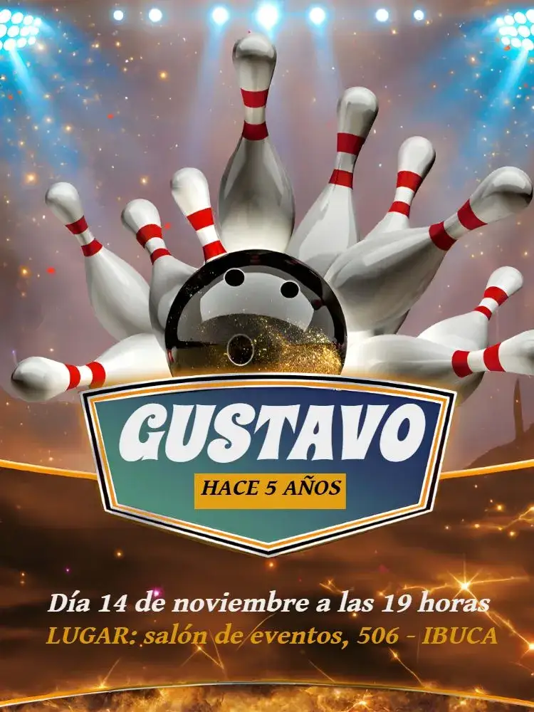 Invitación Bolos de colores – tema Más buscados colorido, divertido, animado, moderno, jovial