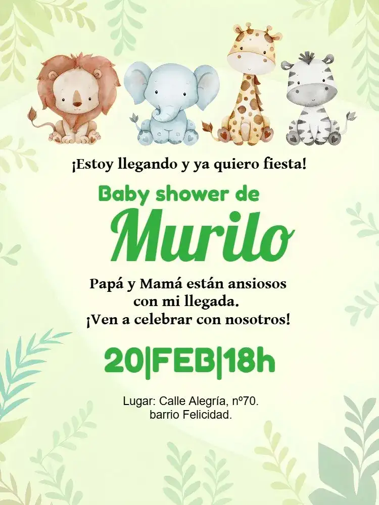 Baby Shower Safari Forest Diaper Tea