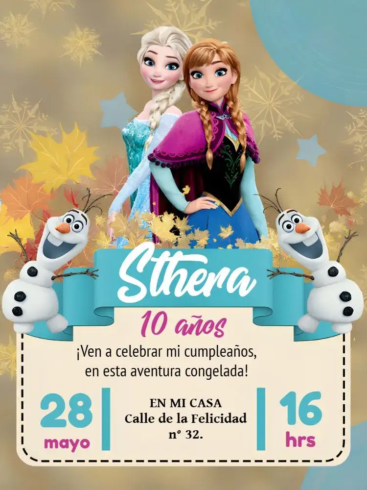 Invitación Frozen Cinderella – tema Más buscados azul, púrpura, Disney, princesa, mágico, colorido
