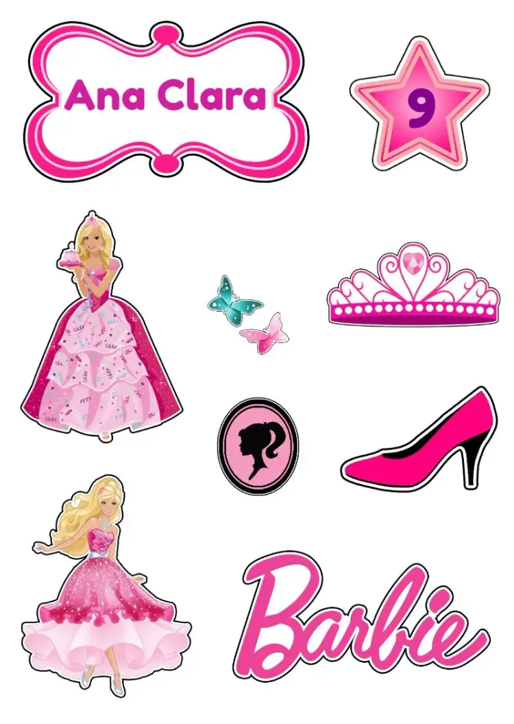 Invitación Topo De Pastel Barbie Estrella editable y personalizable