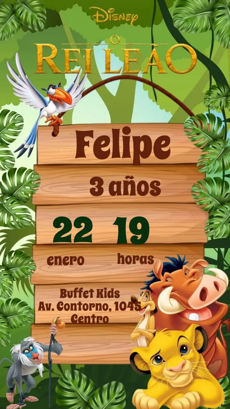 Invitación El Rey León