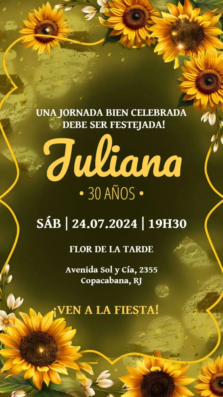 Invitación Girasol Floral