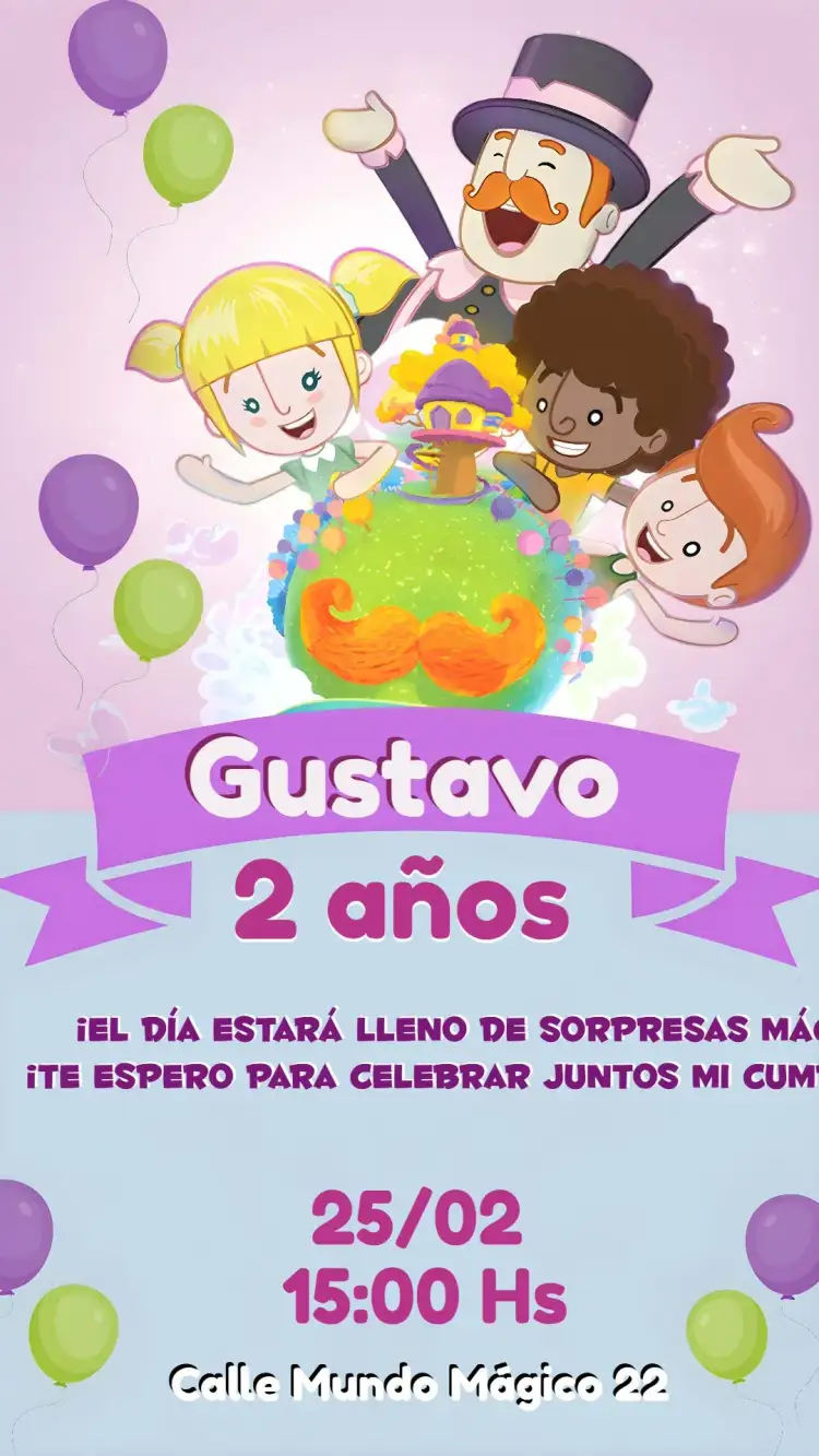 Invitación Mundo Bita Fácil – tema Fechas Conmemorativas colorido, infantil, divertido, moderno, temático