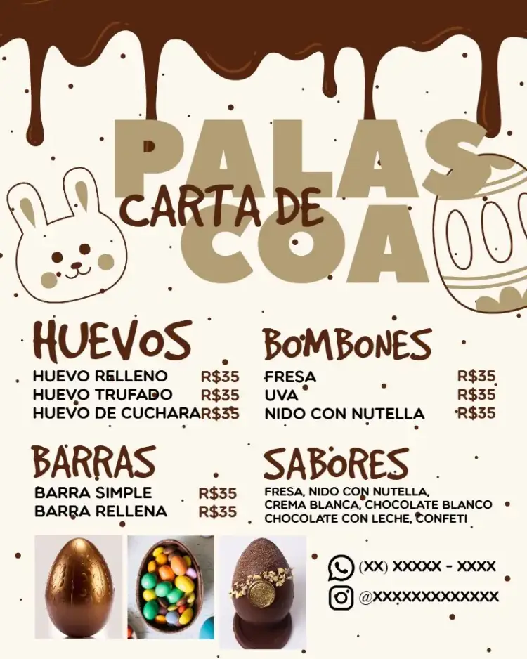 Invitación Arte Menú Pascua Foto Pote – tema Fechas Conmemorativas vibrante, divertido, colorido, moderno, festivo, dulce