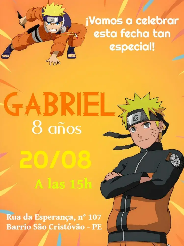 Invitación Naruto Digital