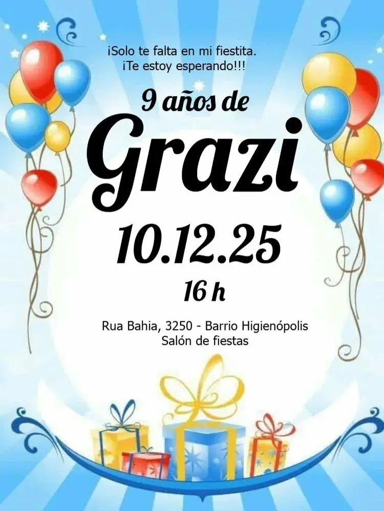 Invitación Globos Para Editar Globos
