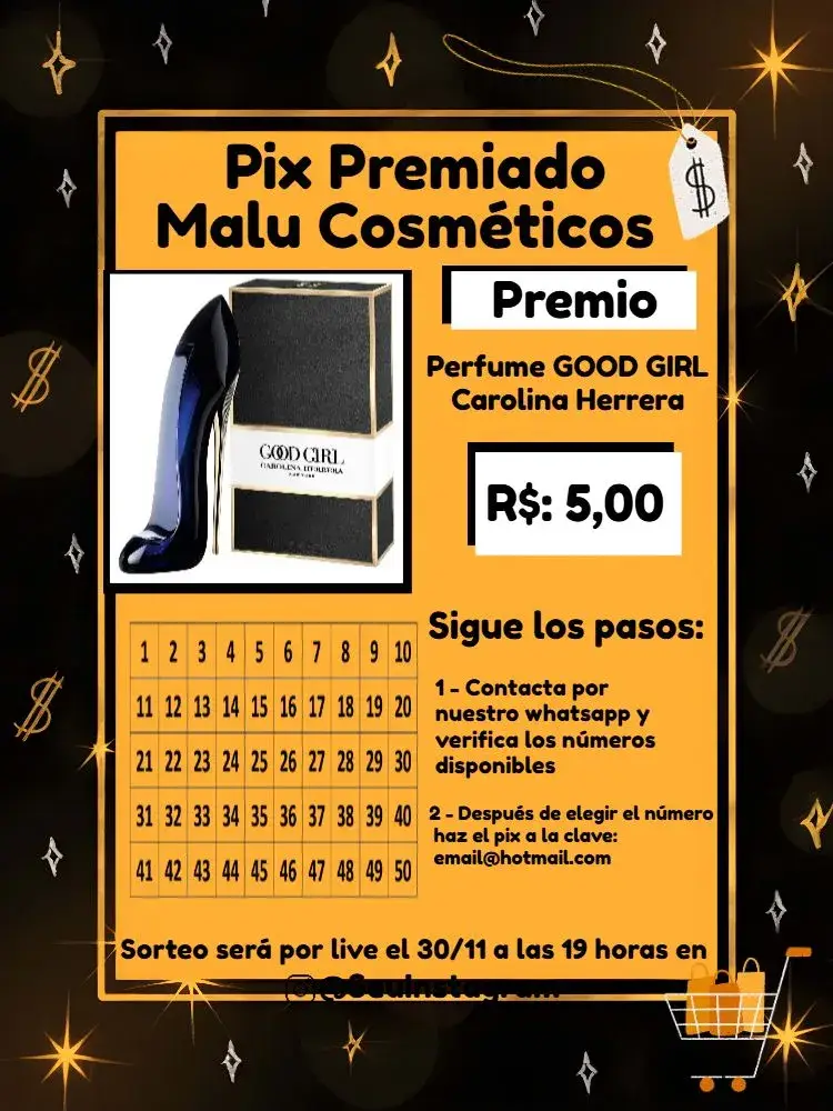 Invitación Pix Premiado Carrinho