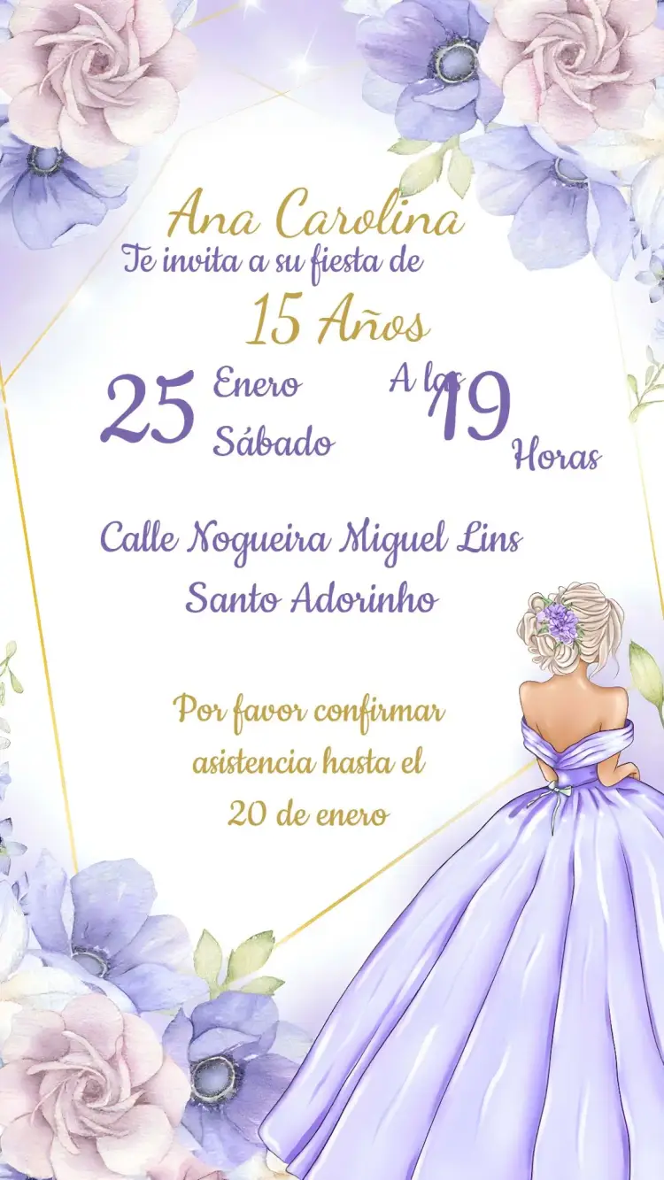 Invitación 15 Años Princesa