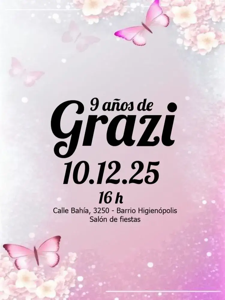 Invitación Con Mariposas para Editar Bonito – tema Cumpleaños Infantil colorido, bonito, infantil, rosa, alegre, festivo