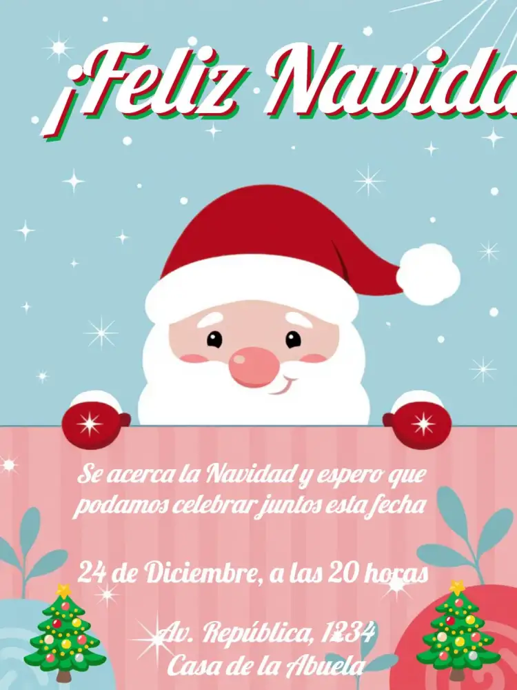 Invitación Navidad En Familia Azul – tema Fechas Conmemorativas azul, navideño, elegante, acogedor, moderno, festivo