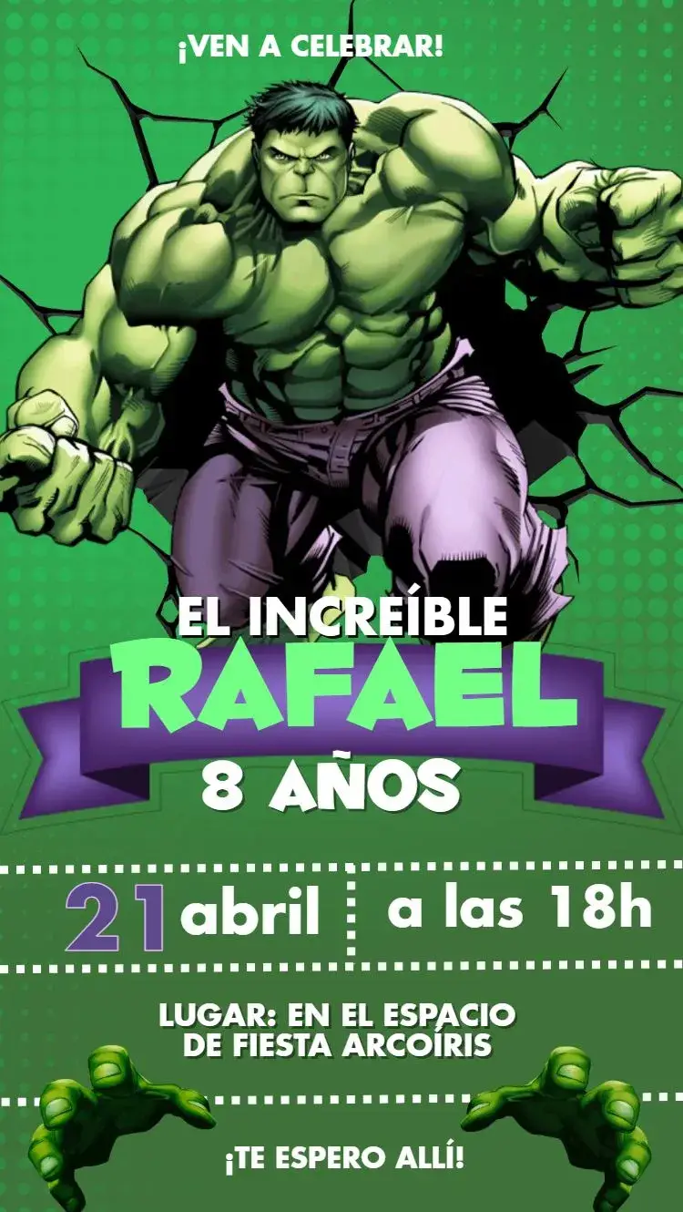 Invitación El increíble Hulk