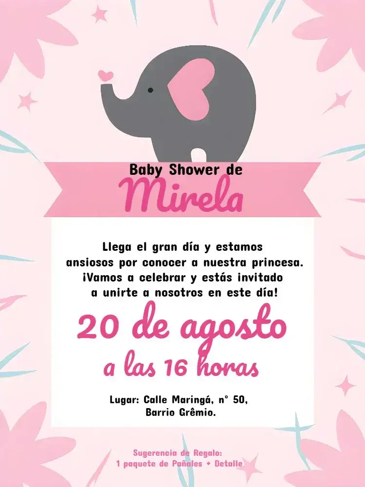Baby Shower Elefantita Elefante
