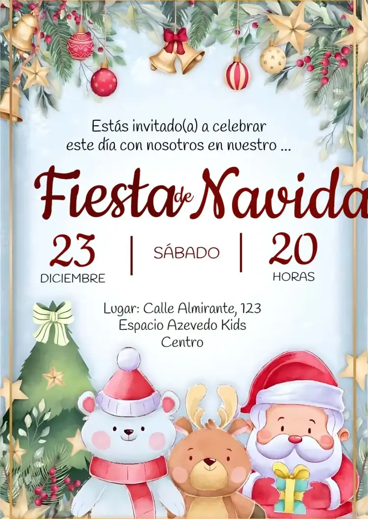Invitación Fiesta De Navidad Colorida – tema Fechas Conmemorativas colorido, navideño, festivo, moderno, infantil, corporativo