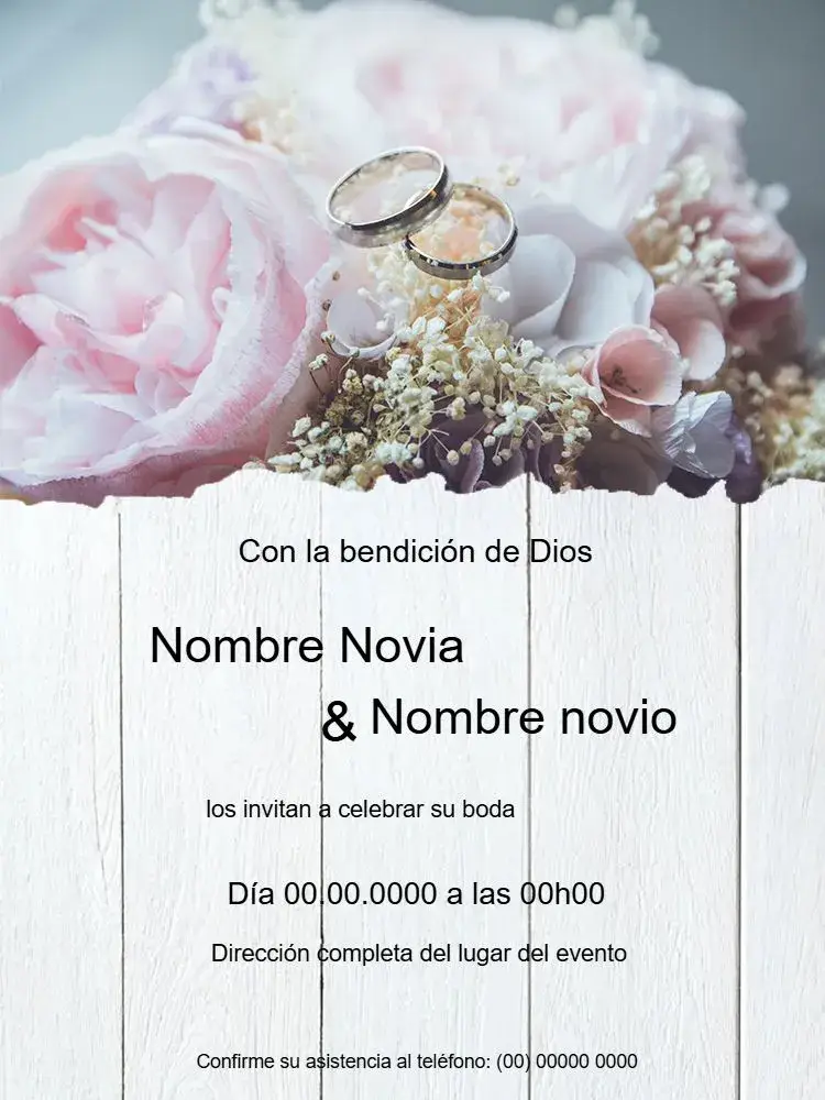 Invitación Boda Digital editable y personalizable