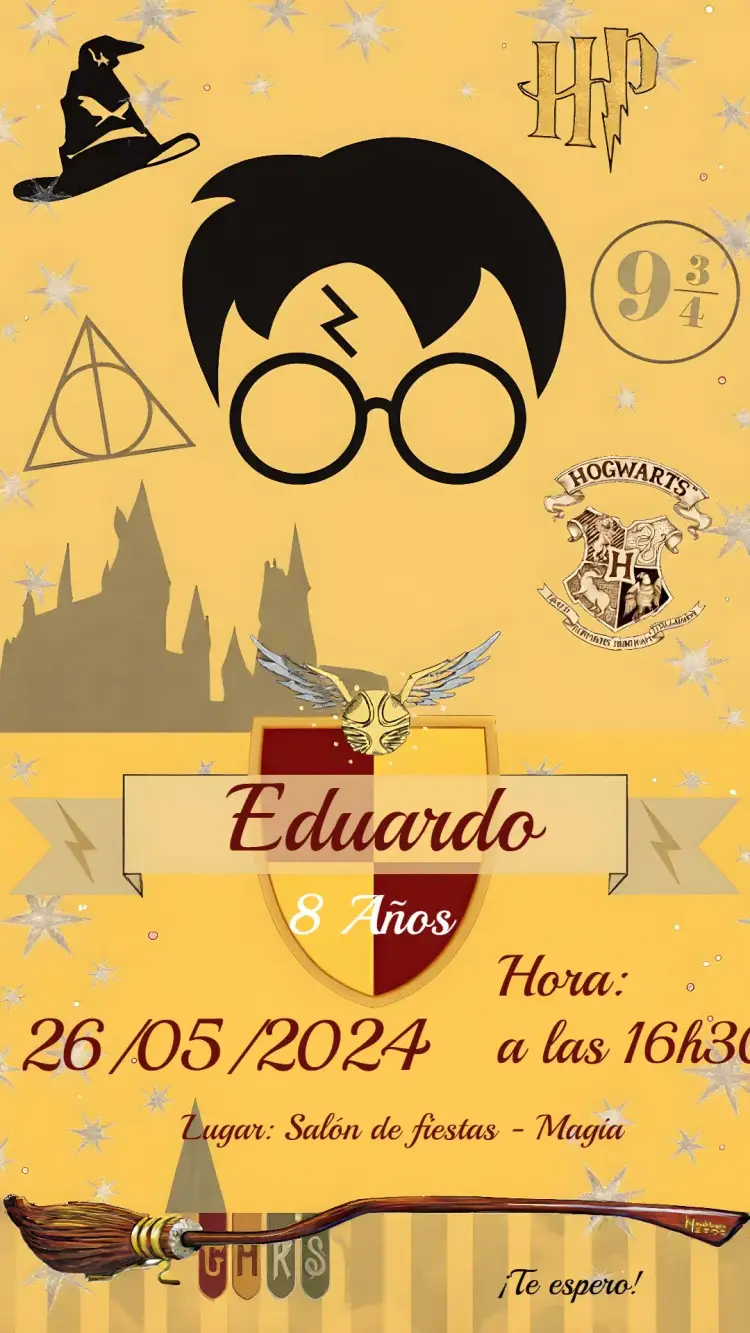 Invitación Fiesta de Harry Potter