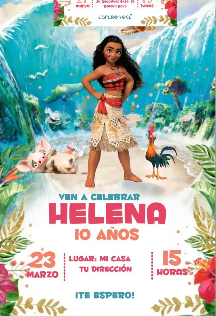 Invitación Moana 2