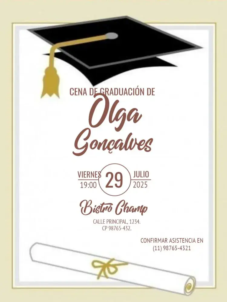 Invitación Confirmación de Graduación Para Editar Celebración
