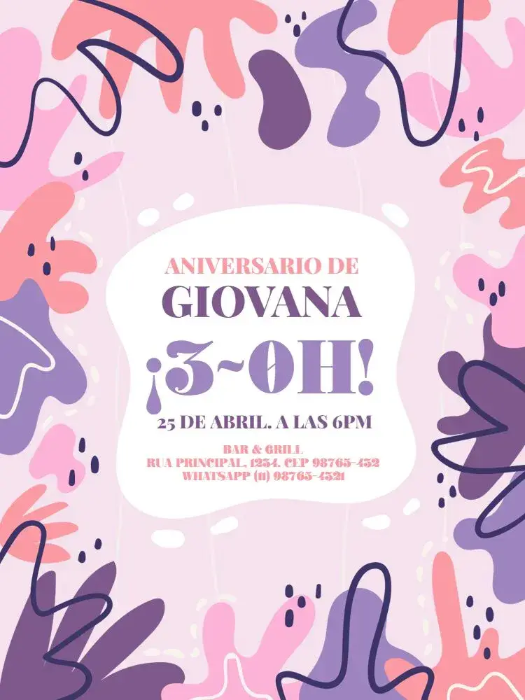 Invitación 30 Años Divertidos Femeninos Modernos
