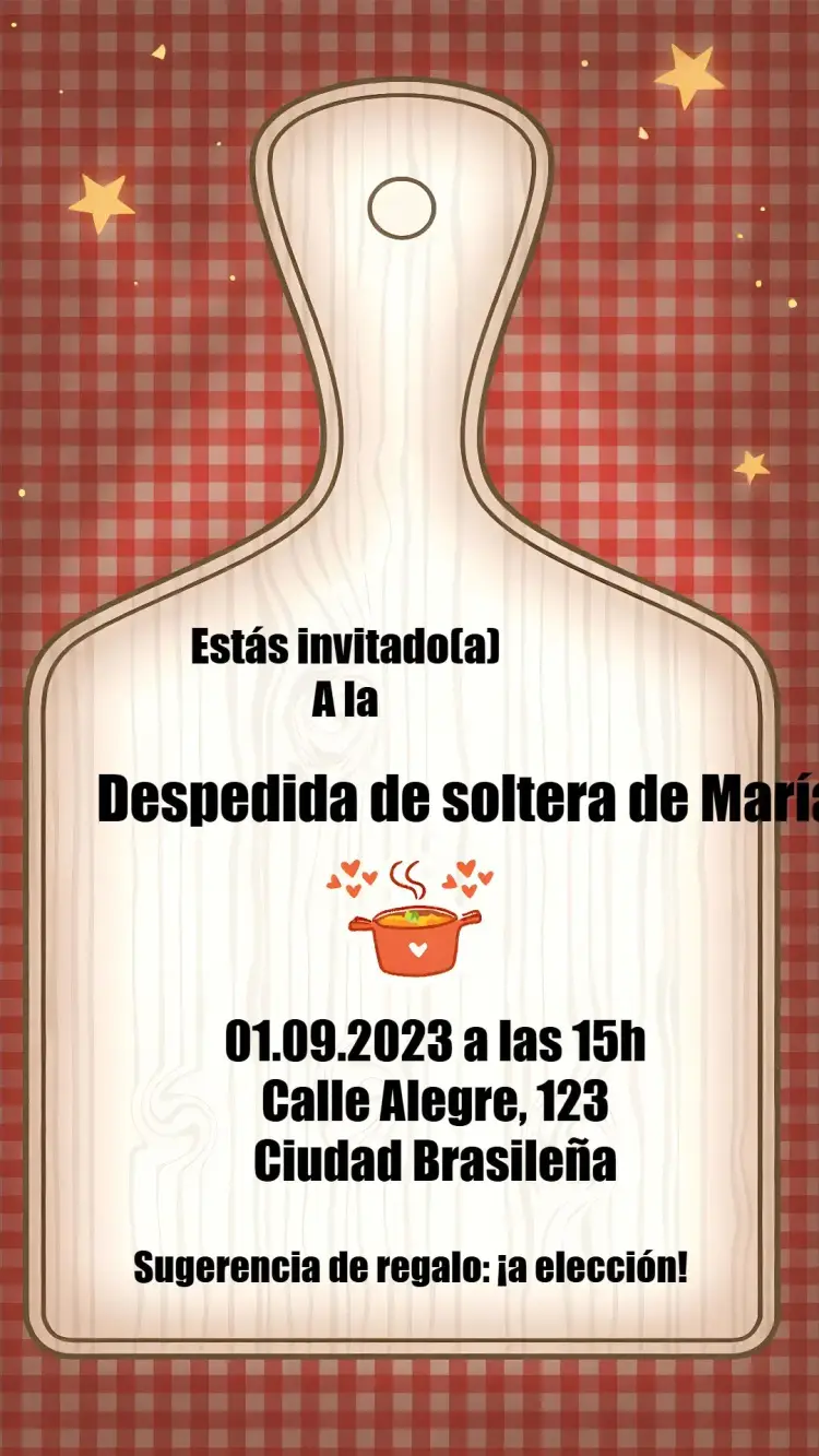 Invitación Despedida de Cocina Blanca editable y personalizable