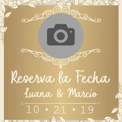 Invitación Save The Date Dorado Fiesta