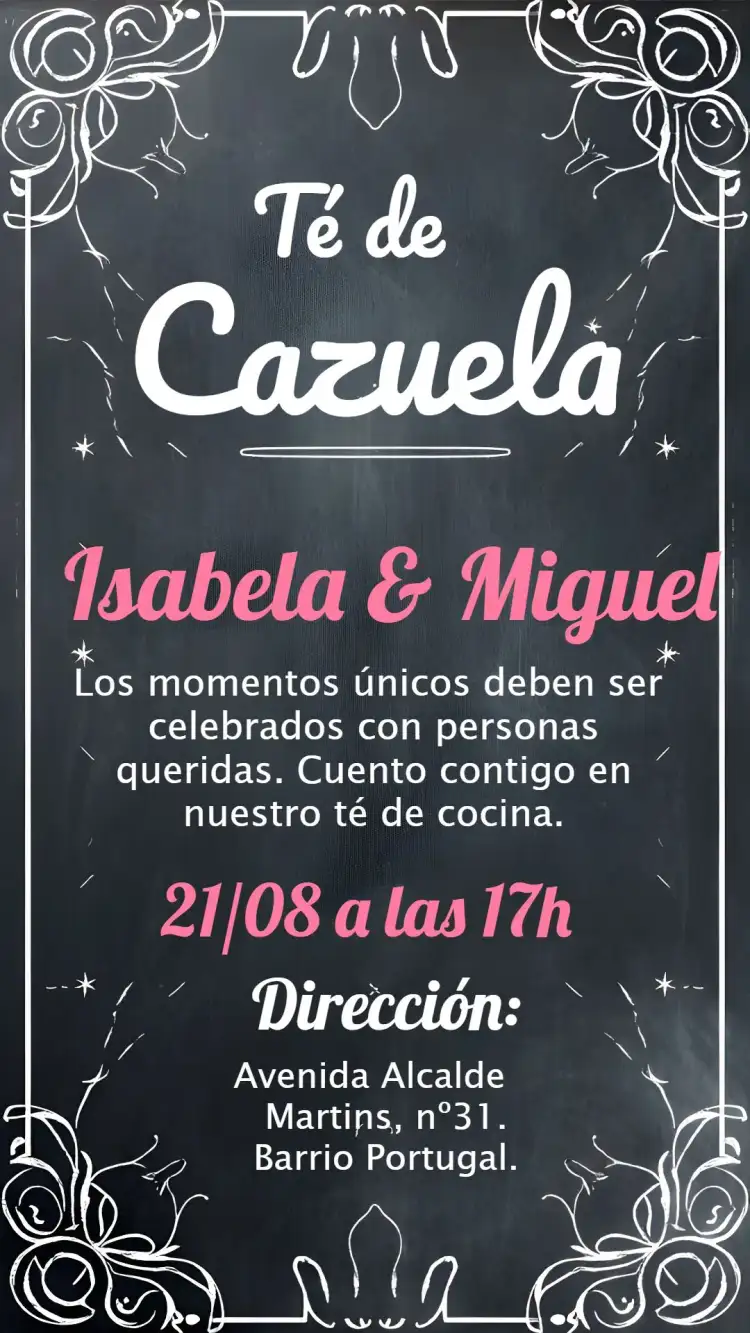 Despedida de Soltera Pizarra Negra