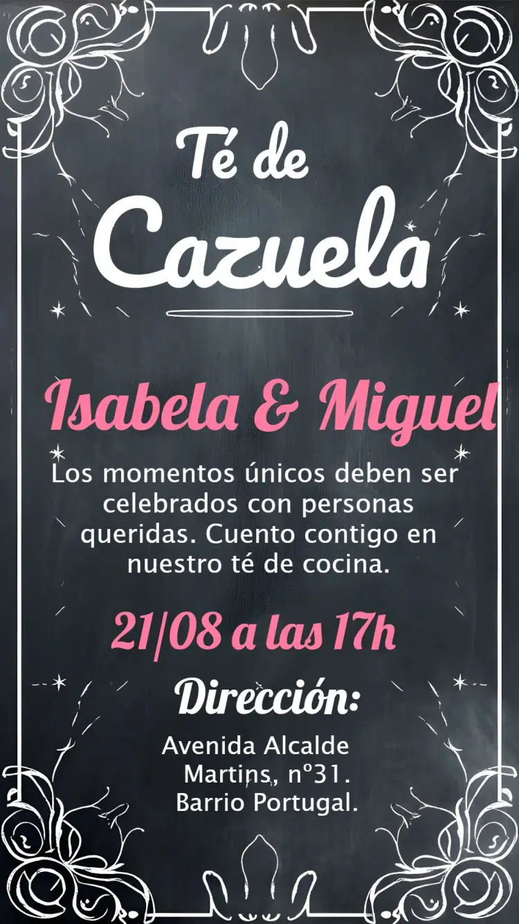 Invitación Despedida de Soltera Pizarra Negra editable y personalizable