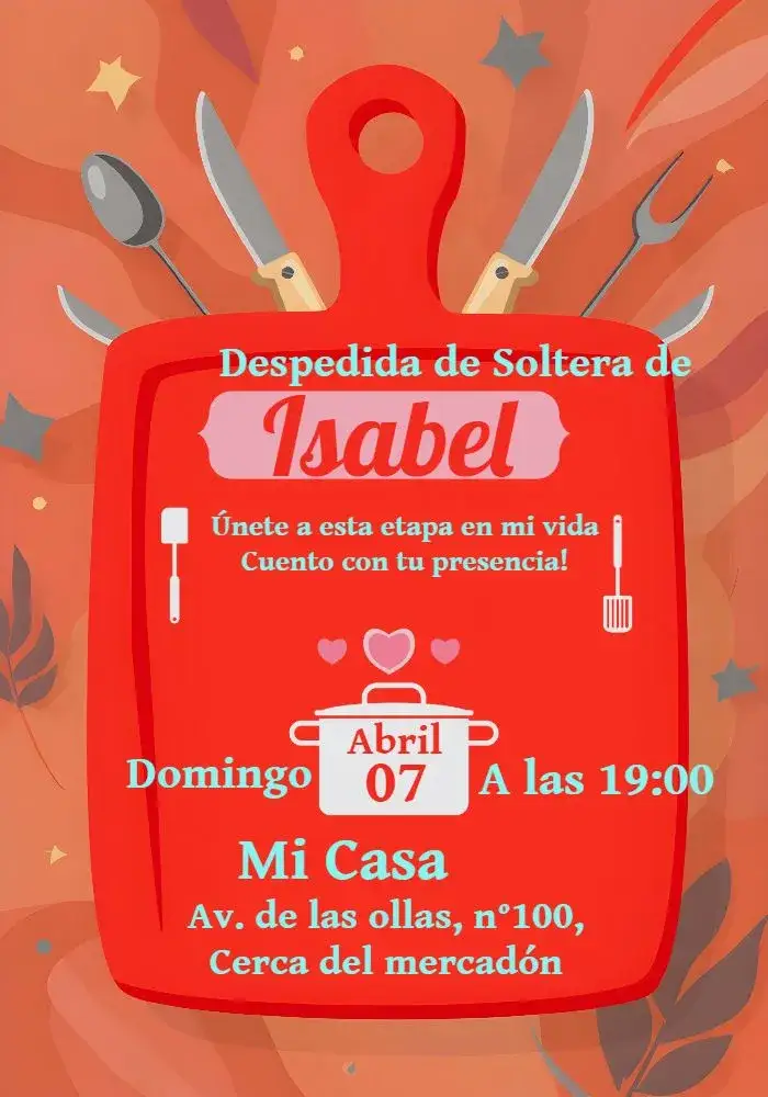 Invitación Despedida de soltera verde – tema Despedida de Soltera verde, cocina, floral, minimalista, moderno, divertido