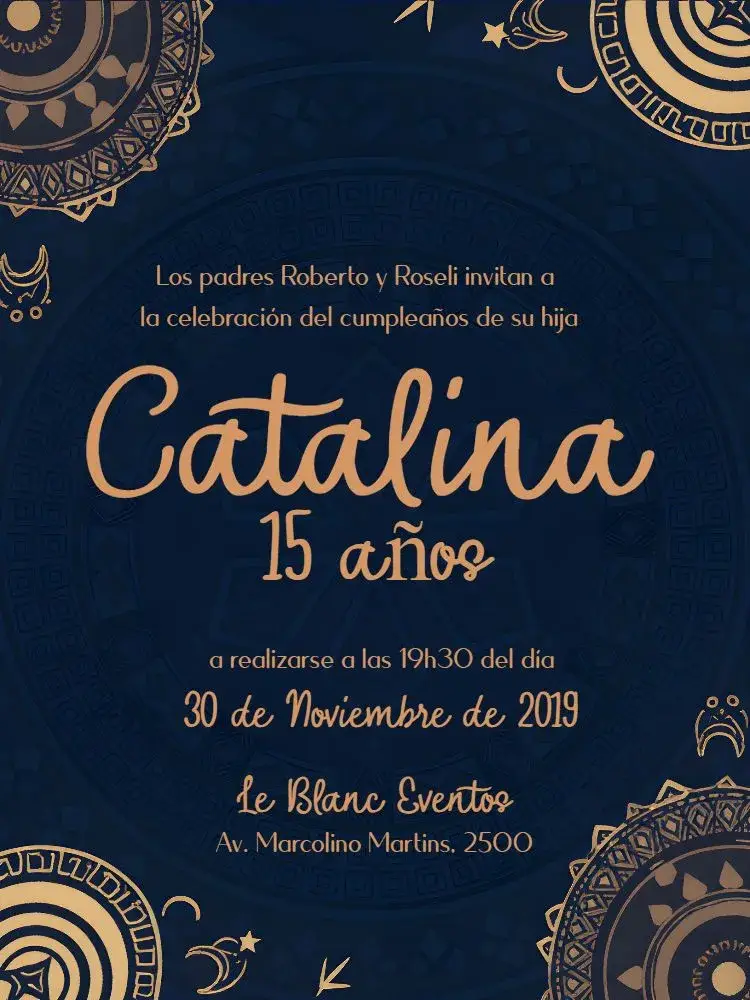 Invitación De 15 Años Hippie Chic Con Mandalas Playero