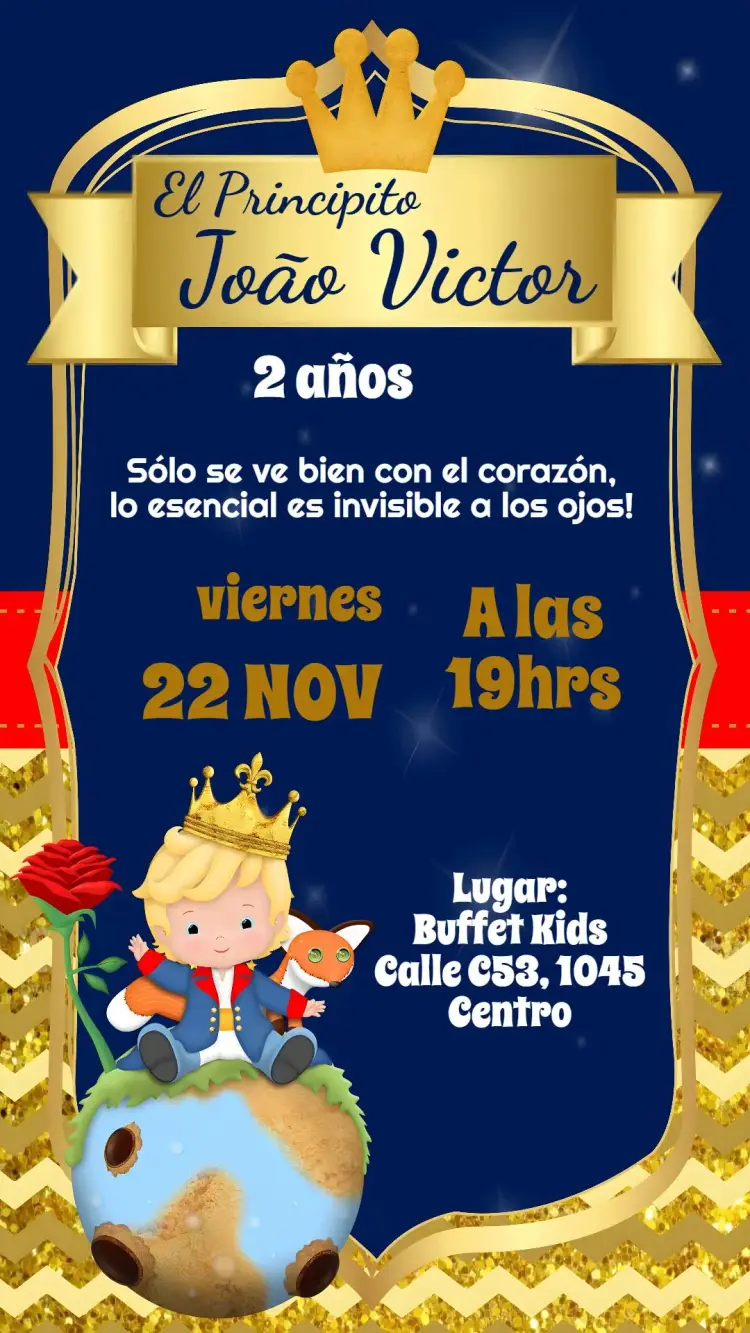Invitación El Principito Baby