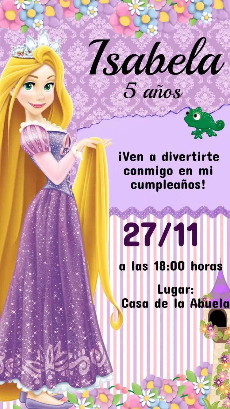 Invitación Digital Enredados Fiesta Infantil – Personalizada