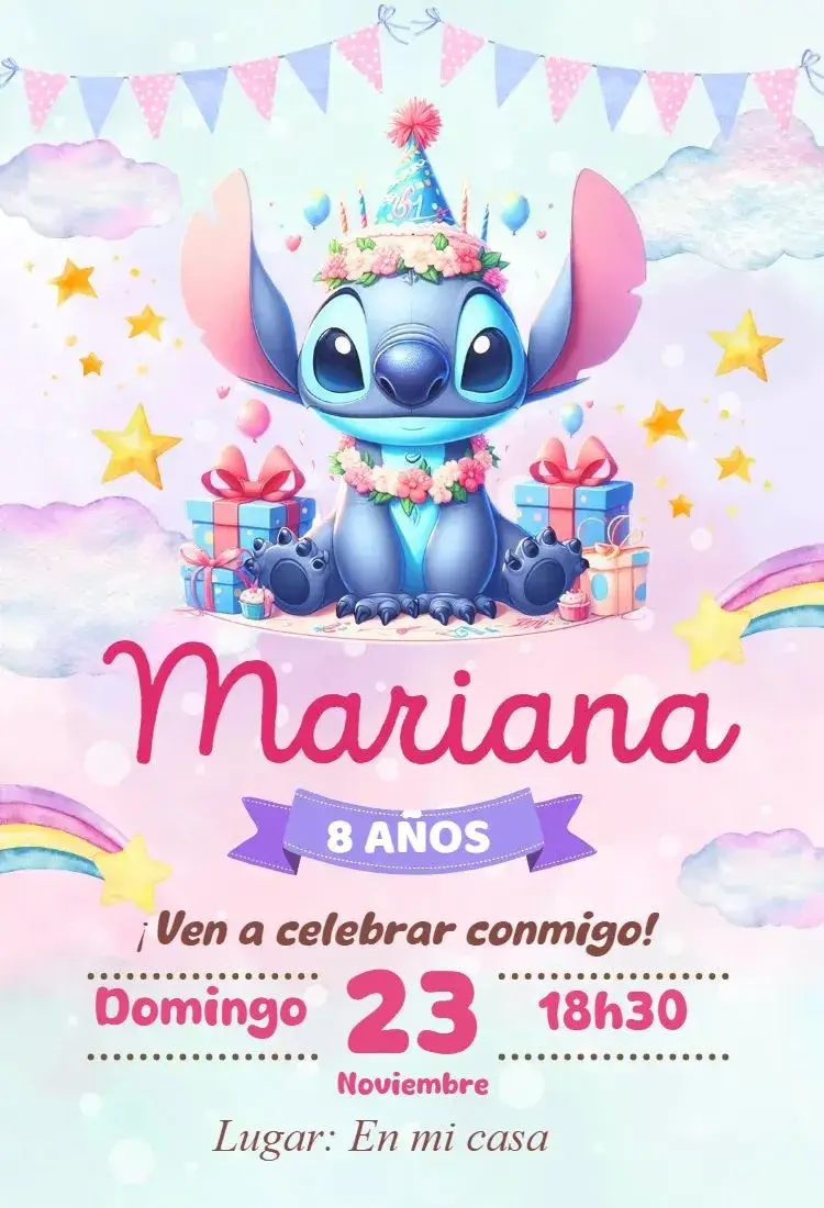 invitación digital de Stitch