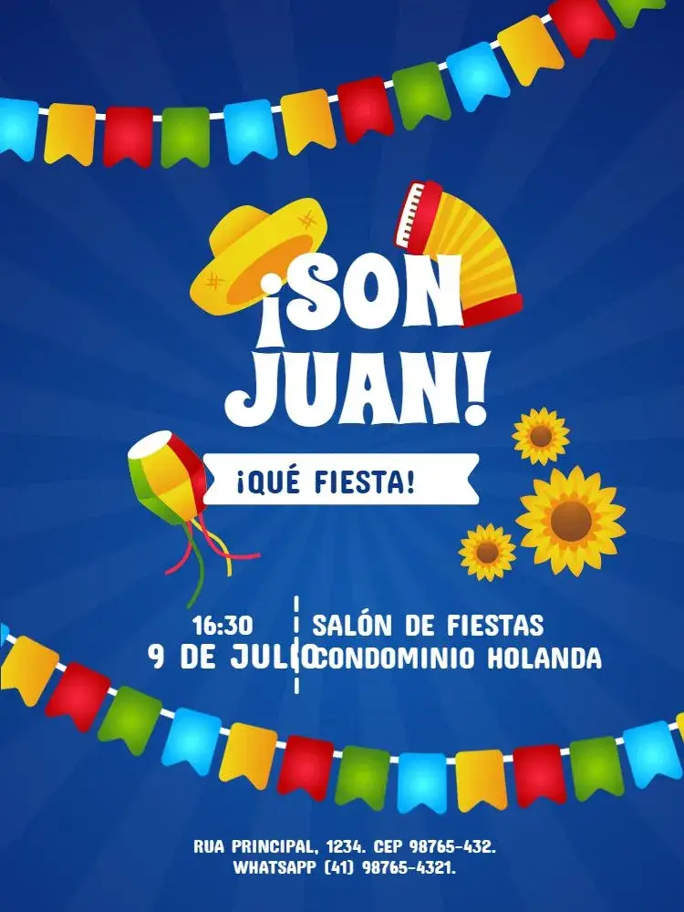 Invitación Fiesta Junina y San Juan Globo