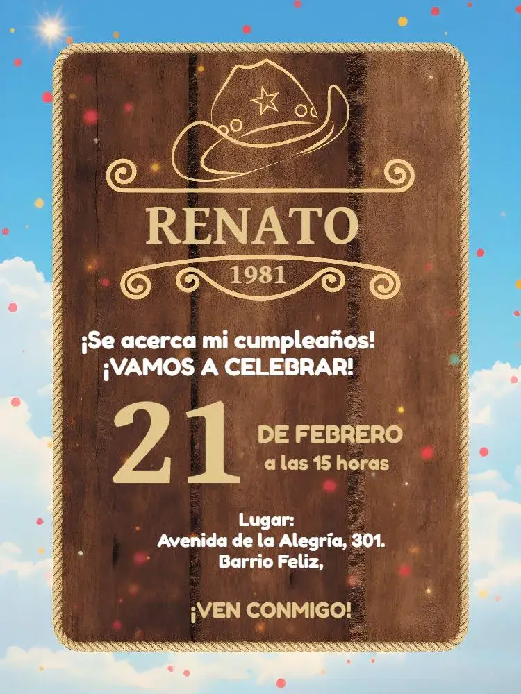 Invitación Country - Granjero Adulto