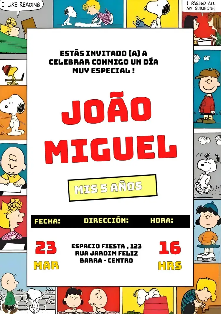Invitación Perros Snoop Princesas – tema Más buscados colorido, divertido, infantil, temático, ilustraciones animadas, princesas y animales