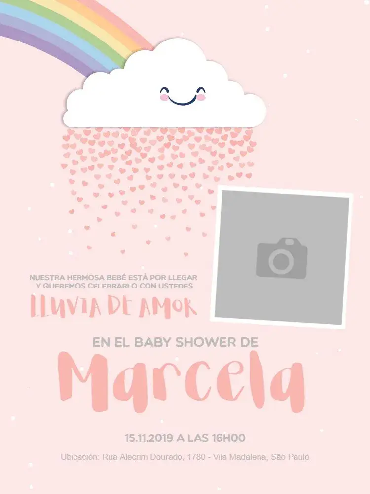 Invitación Baby Shower Amor editable y personalizable