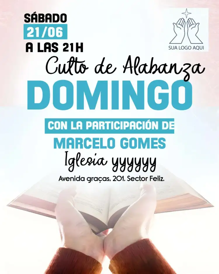 Arte Para Culto Iglesia Domingo Folleto
