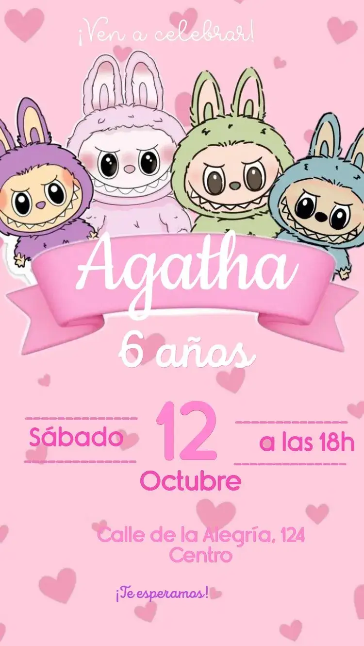 Invitación Labubu