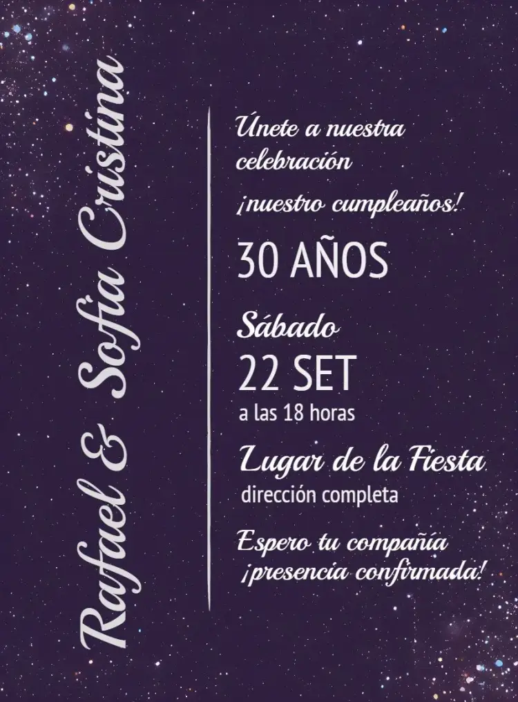 Invitación Boda Elegante Púrpura Adulto
