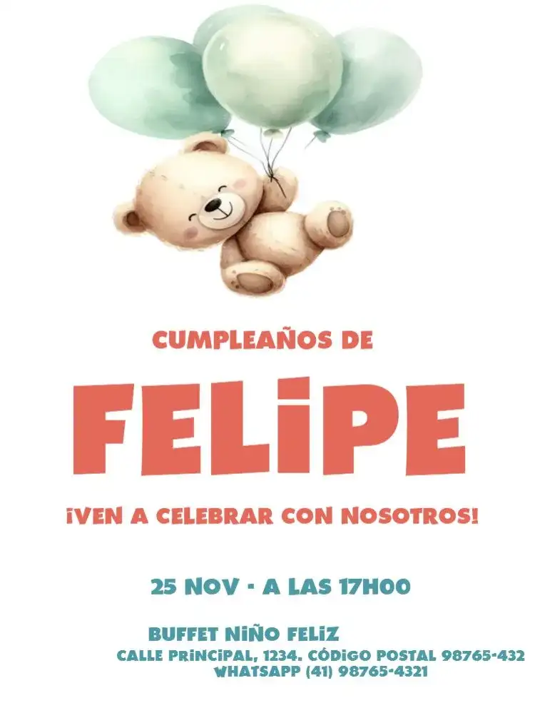 Oso Globos Para Editar Fiesta
