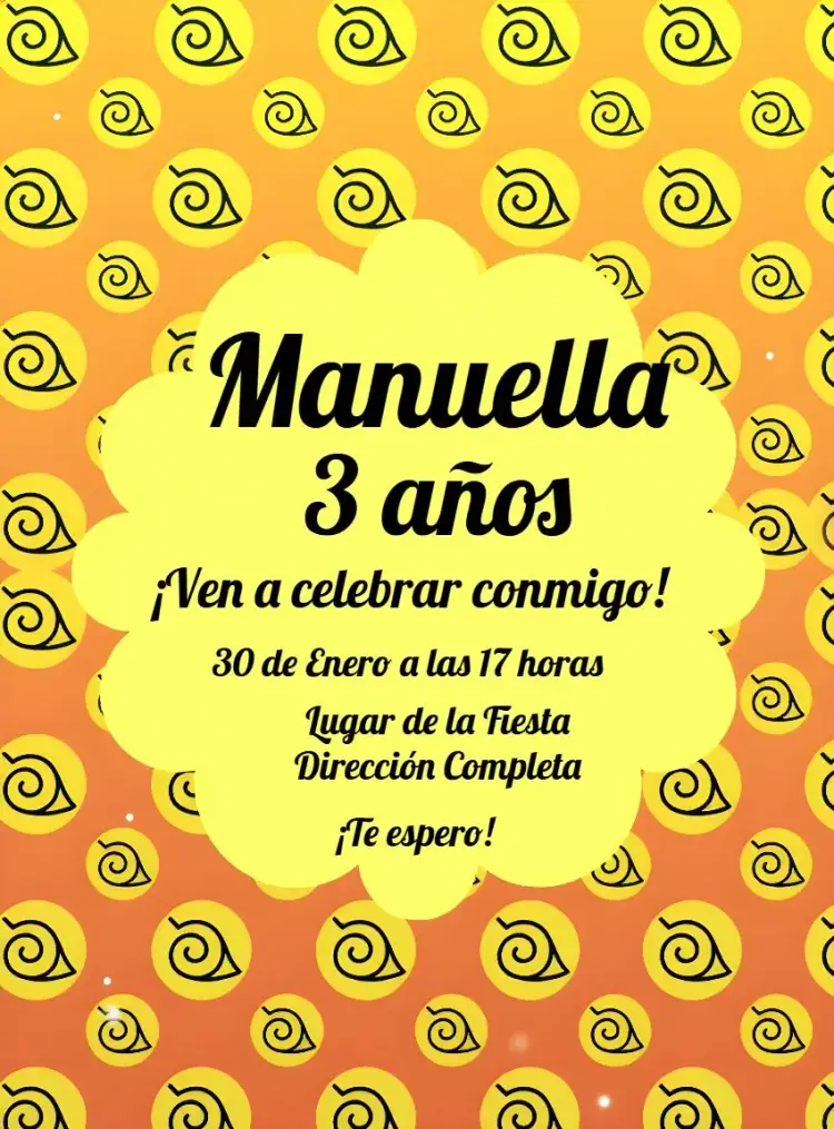 Invitación Naruto Anime